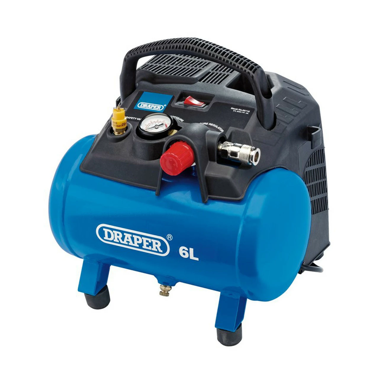 Draper 2115 6L Oil-Free Air Compressor (1.2kW) 1 Draper 2115 6L Oil-Free Air Compressor (1.2kW)