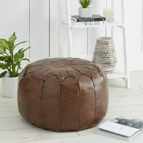 Dunelm Moroccan Stitched Pouffe 4 Dunelm Moroccan Stitched Pouffe - Image 4