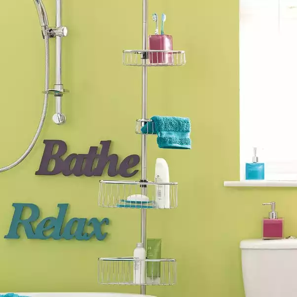 Dunelm Bathroom Basics Extendable 4-Tier Corner Caddy 2 Dunelm Bathroom Basics Extendable 4-Tier Corner Caddy - Image 2