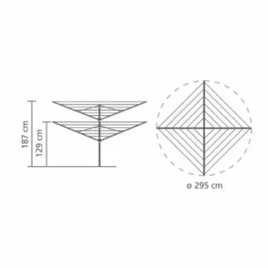 Brabantia 4 Arm Liftomatic Rotary Washing Line With Accessories, 50m -Dunelm Sales Store 1000060679 alt03