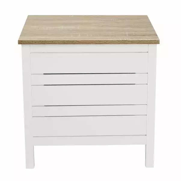 Lloyd Pascal Amalfi White Laundry Hamper 2 Lloyd Pascal Amalfi White Laundry Hamper - Image 2