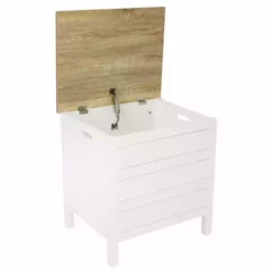 Lloyd Pascal Amalfi White Laundry Hamper 6 Lloyd Pascal Amalfi White Laundry Hamper -Dunelm Sales Store 1000087275 alt02