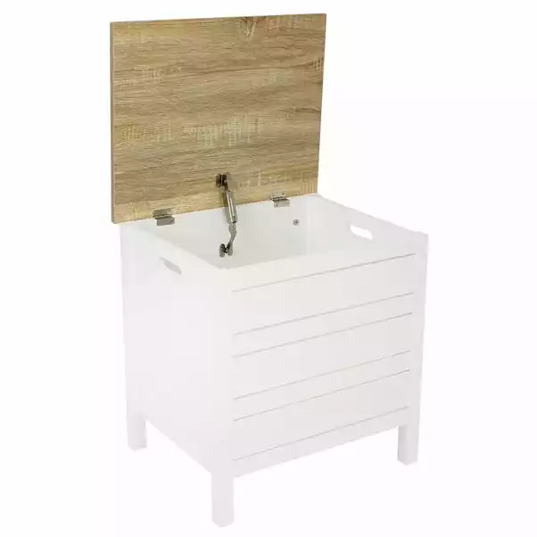 Lloyd Pascal Amalfi White Laundry Hamper 3 Lloyd Pascal Amalfi White Laundry Hamper - Image 3