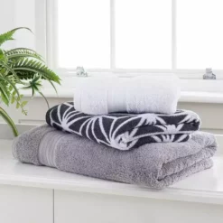 Dunelm Charcoal Geo Towel -Dunelm Sales Store 1000095346 alt04