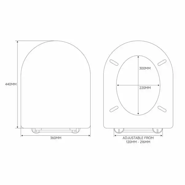 Dunelm Thermoplast White D Shape Toilet Seat 2 Dunelm Thermoplast White D Shape Toilet Seat - Image 2