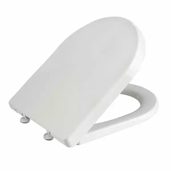 Dunelm Thermoplast White D Shape Toilet Seat 4 Dunelm Thermoplast White D Shape Toilet Seat - Image 4