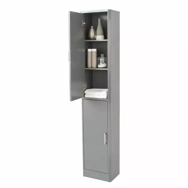 Lloyd Pascal Sicily Grey Tall Cabinet 4 Lloyd Pascal Sicily Grey Tall Cabinet - Image 4