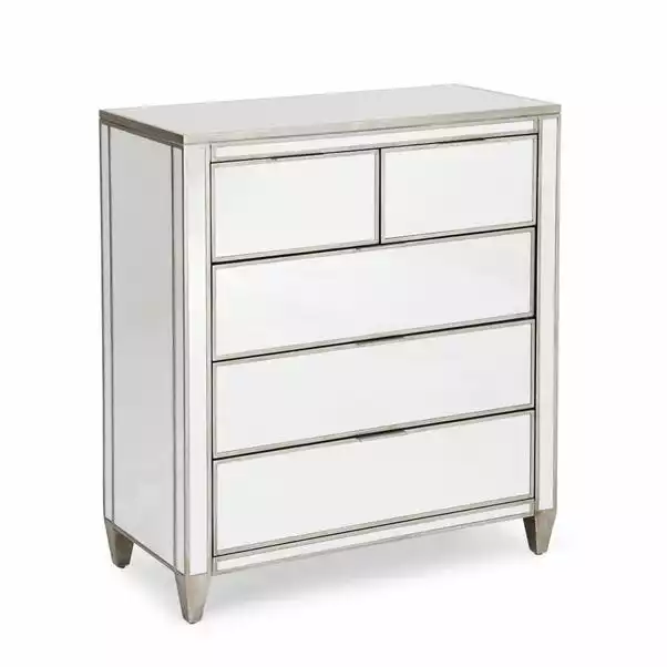 Dunelm Fitzgerald 5 Drawer Chest, Mirrored 3 Dunelm Fitzgerald 5 Drawer Chest, Mirrored - Image 3