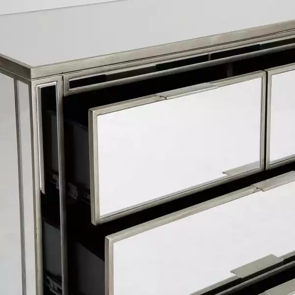 Dunelm Fitzgerald 5 Drawer Chest, Mirrored 5 Dunelm Fitzgerald 5 Drawer Chest, Mirrored - Image 5