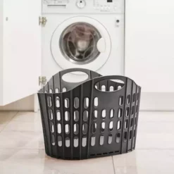Addis Fold Flat Grey Laundry Basket 8 Addis Fold Flat Grey Laundry Basket -Dunelm Sales Store 1000139223 alt02