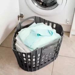 Addis Fold Flat Grey Laundry Basket 9 Addis Fold Flat Grey Laundry Basket -Dunelm Sales Store 1000139223 alt03