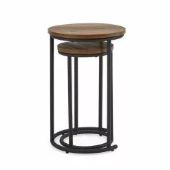 Dunelm Fulton Nest Of Tables Pine Effect -Dunelm Sales Store 1000146591 alt03