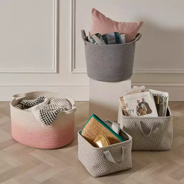 Dunelm Cotton Rope Grey Storage Basket 3 Dunelm Cotton Rope Grey Storage Basket - Image 3