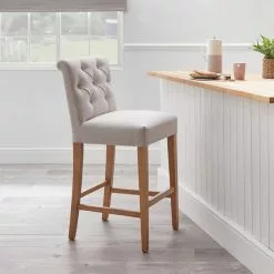 Dunelm Newbury Bar Stool Natural Linen -Dunelm Sales Store 1000157975 alt01