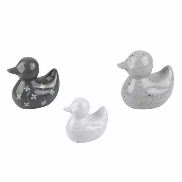 Dunelm Set Of 3 Geo Grey Ceramic Ducks 2 Dunelm Set Of 3 Geo Grey Ceramic Ducks - Image 2