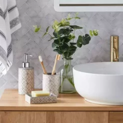 Dunelm Geo Tile Grey Ceramic Tumbler 5 Dunelm Geo Tile Grey Ceramic Tumbler -Dunelm Sales Store 1000160191 alt02