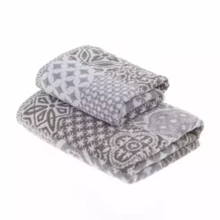 Dunelm Geo Tile Grey Towel -Dunelm Sales Store 1000160198 alt02