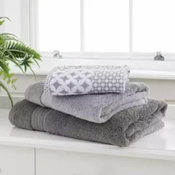 Dunelm Geo Tile Grey Towel -Dunelm Sales Store 1000160198 alt07