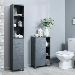 Lloyd Pascal Grey Wave Tall Cabinet -Dunelm Sales Store 1000160243 alt02