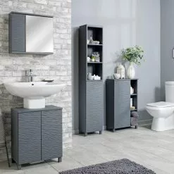 Lloyd Pascal Grey Wave Tall Cabinet -Dunelm Sales Store 1000160243 alt03