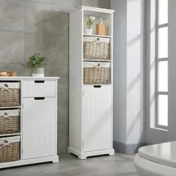 Lloyd Pascal White Willow Tall Cabinet 5 Lloyd Pascal White Willow Tall Cabinet -Dunelm Sales Store 1000161857 alt02