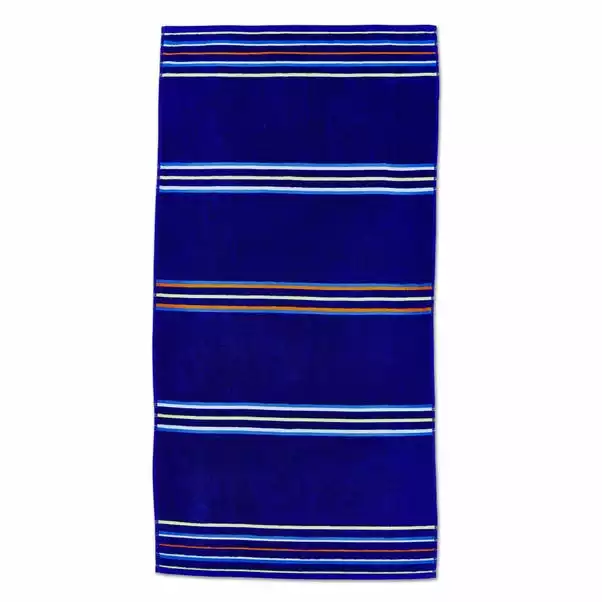 Catherine Lansfield Rainbow Blue And Navy Beach Towel Twin Pack 3 Catherine Lansfield Rainbow Blue And Navy Beach Towel Twin Pack - Image 3