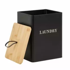 Dunelm Matt Black Wooden Laundry Caddy 7 Dunelm Matt Black Wooden Laundry Caddy -Dunelm Sales Store 1000165288 alt02