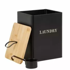 Dunelm Matt Black Wooden Laundry Caddy 8 Dunelm Matt Black Wooden Laundry Caddy -Dunelm Sales Store 1000165288 alt03