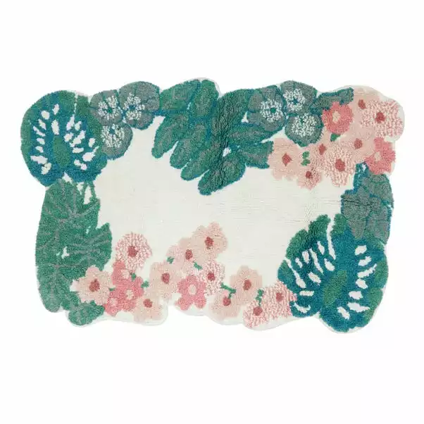 Dunelm Tropique Green Bath Mat 2 Dunelm Tropique Green Bath Mat - Image 2