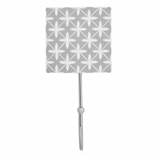 Dunelm Geo Tile Grey Diamond Hook 2 Dunelm Geo Tile Grey Diamond Hook - Image 2