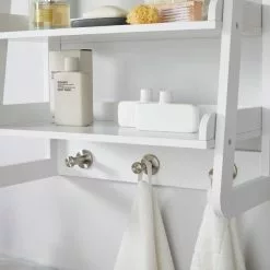 Lloyd Pascal Jasper White Wall Mounted Shelves With Chrome Hooks -Dunelm Sales Store 1000182100 alt04