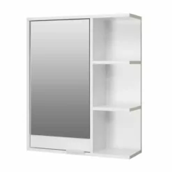 Lloyd Pascal Jaxon White Single Door Wall Cabinet With Open Shelves -Dunelm Sales Store 1000182104 alt05
