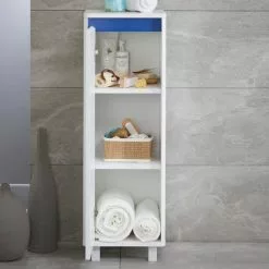 Lloyd Pascal Vienna White Single Door Floor Cabinet With Reversible 4 In 1 Colour Bar -Dunelm Sales Store 1000182106 alt01
