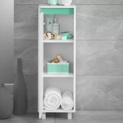 Lloyd Pascal Vienna White Single Door Floor Cabinet With Reversible 4 In 1 Colour Bar -Dunelm Sales Store 1000182106 alt02