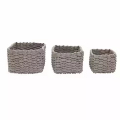 Dunelm Set Of 3 Paper Rope Grey Storage Baskets -Dunelm Sales Store 1000182508 alt02