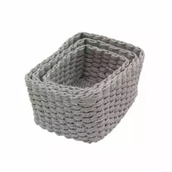 Dunelm Set Of 3 Paper Rope Grey Storage Baskets -Dunelm Sales Store 1000182508 alt03