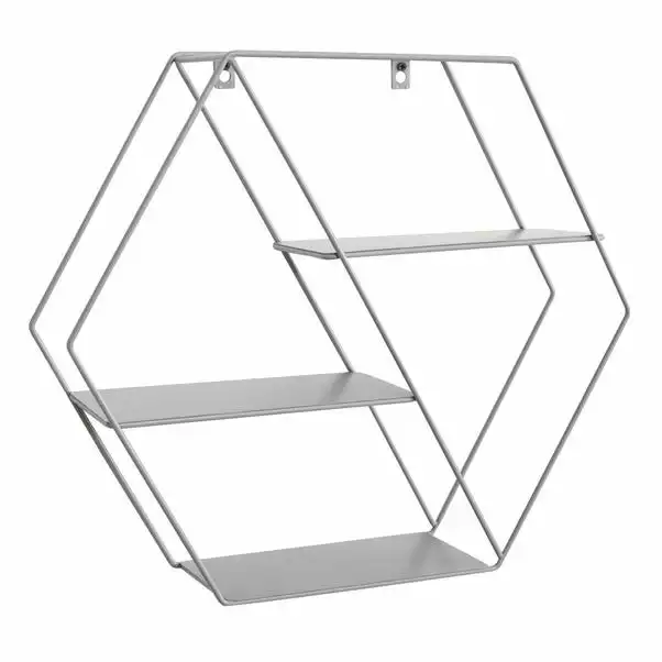 Dunelm Grey Large Hexagonal Shelf 3 Dunelm Grey Large Hexagonal Shelf - Image 3