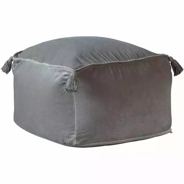 Cedar & Sage Furlo Silver Velvet Pouffe 2 Cedar & Sage Furlo Silver Velvet Pouffe - Image 2