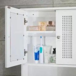 Lloyd Pascal Palermo Cane White Wall Mirror Cabinet -Dunelm Sales Store 1000185508 alt03