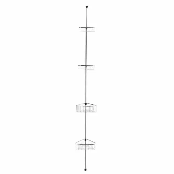 Dunelm Bathroom Basics Extendable 4-Tier Corner Caddy 1 Dunelm Bathroom Basics Extendable 4-Tier Corner Caddy