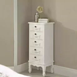 Dunelm Toulouse Tall 5 Drawer Chest, Ivory