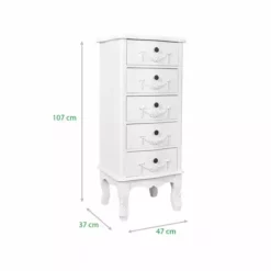 Dunelm Toulouse Tall 5 Drawer Chest, Ivory -Dunelm Sales Store 30139829 alt05
