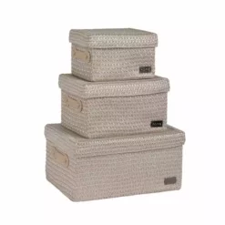 Dunelm Set Of 3 Lidded Baskets
