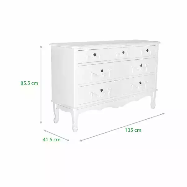 Dunelm Toulouse 7 Drawer Chest, Ivory 4 Dunelm Toulouse 7 Drawer Chest, Ivory - Image 4