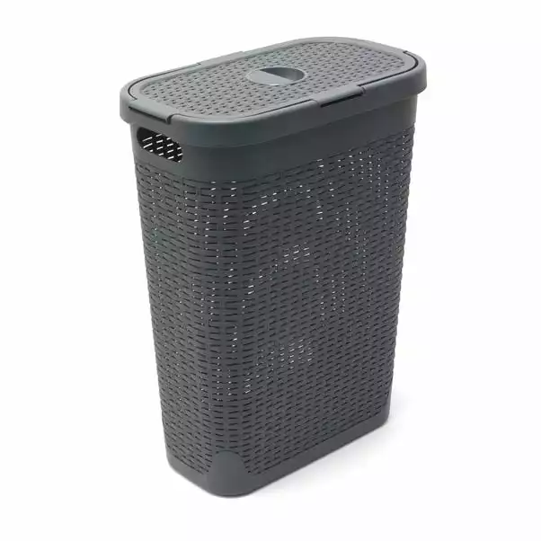 Addis Slim 40L Charcoal Laundry Basket 1 Addis Slim 40L Charcoal Laundry Basket