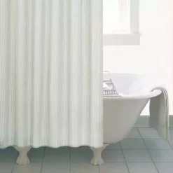 Dunelm Natural Skinny Stripe Shower Curtain
