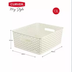 Curver 13L Vintage White Basket 11 Curver 13L Vintage White Basket -Dunelm Sales Store 30271753 alt05