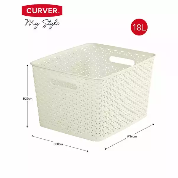Curver 18L Vintage White Basket 6 Curver 18L Vintage White Basket - Image 6