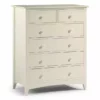 Julian Bowen Cameo 6 Drawer Chest, Stone White & Pine