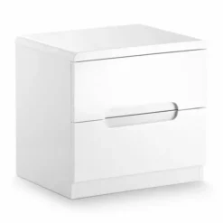 Julian Bowen Manhattan 2 Drawer Bedside Table, White